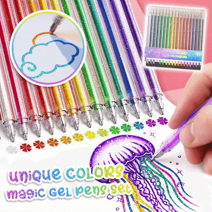 Movlive® Unique Colors Magic Gel Pens Set