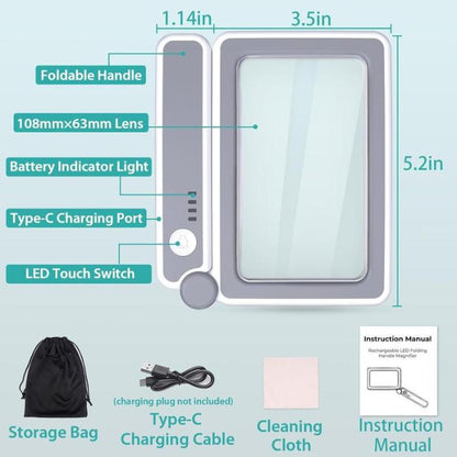 Movlive® LED Light Book Page Magnifier