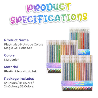 Movlive® Unique Colors Magic Gel Pens Set