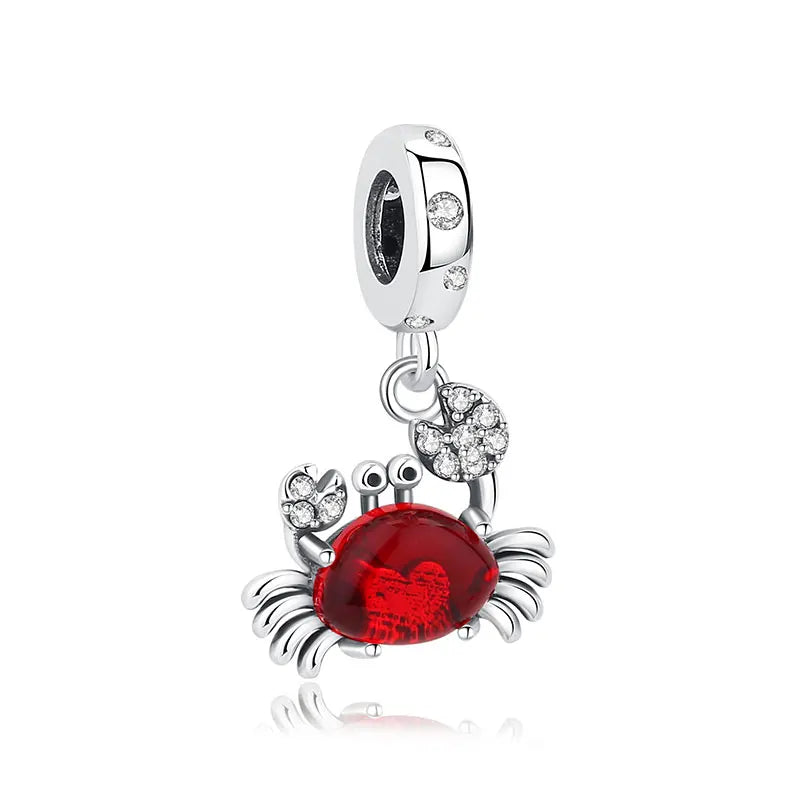 Original 925 Sterling Silver Charms Love Heart Turtle Murano Glass Pendant Beads Fit Pan Bracelet Necklace Jewelry For Women