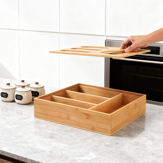 Enavulor® Bamboo Plastic Bag Organizer for Drawer