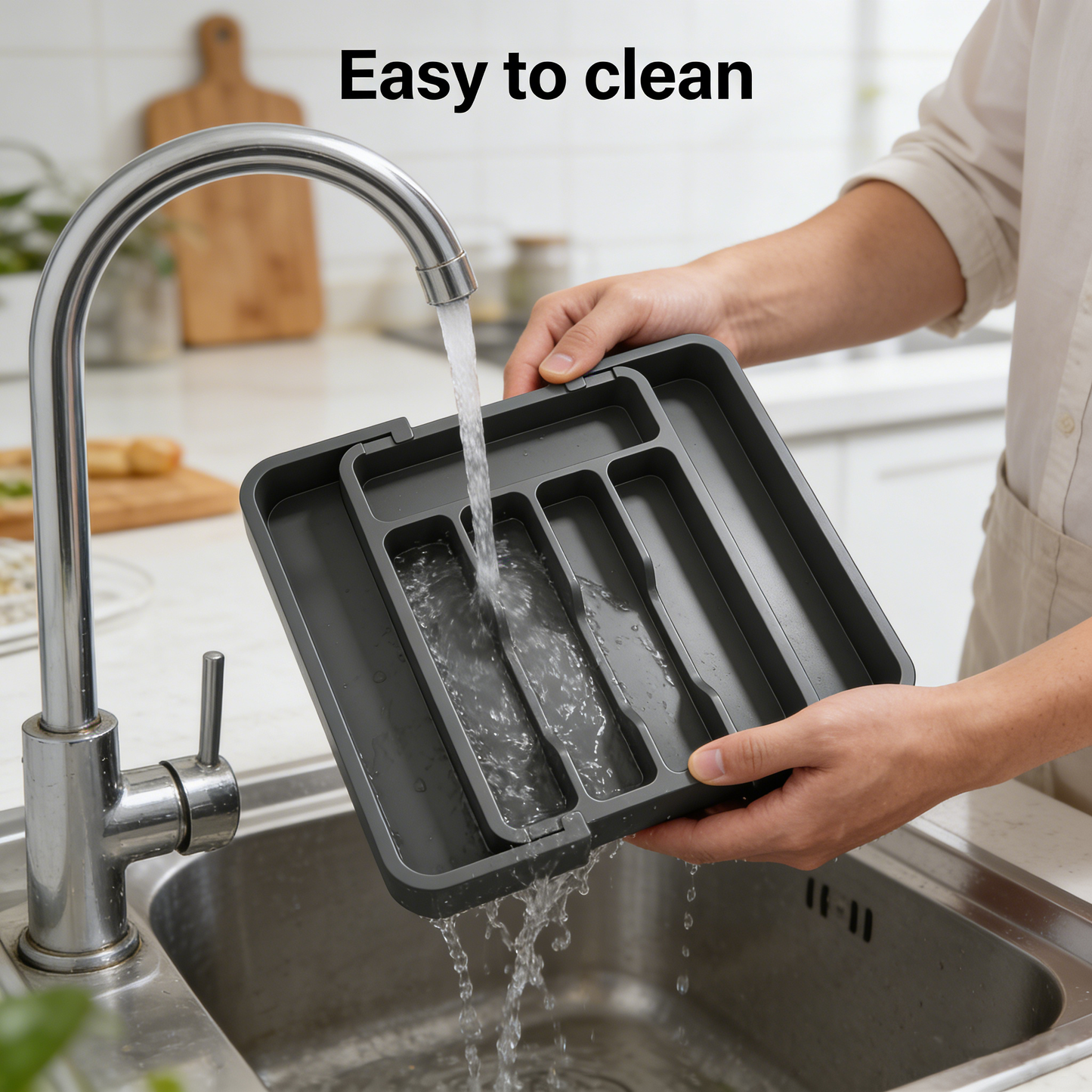 Movlive® 7-Compartment Silverware Organizer - Kitchen Drawer Storage Tray